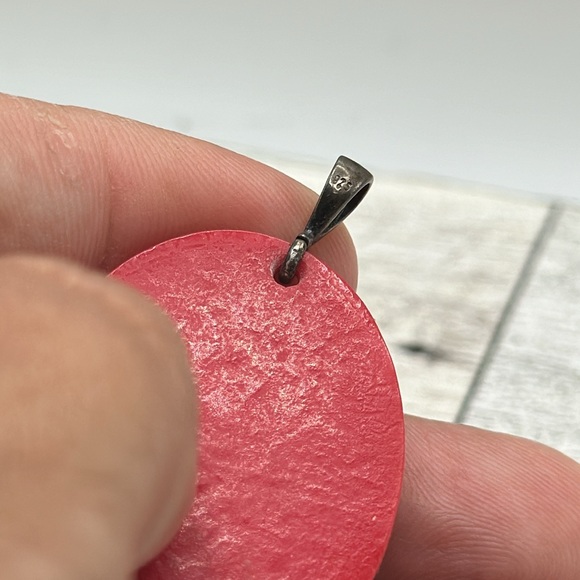 Vintage sterlings silver red indian girl cameo pendant - Picture 4 of 4